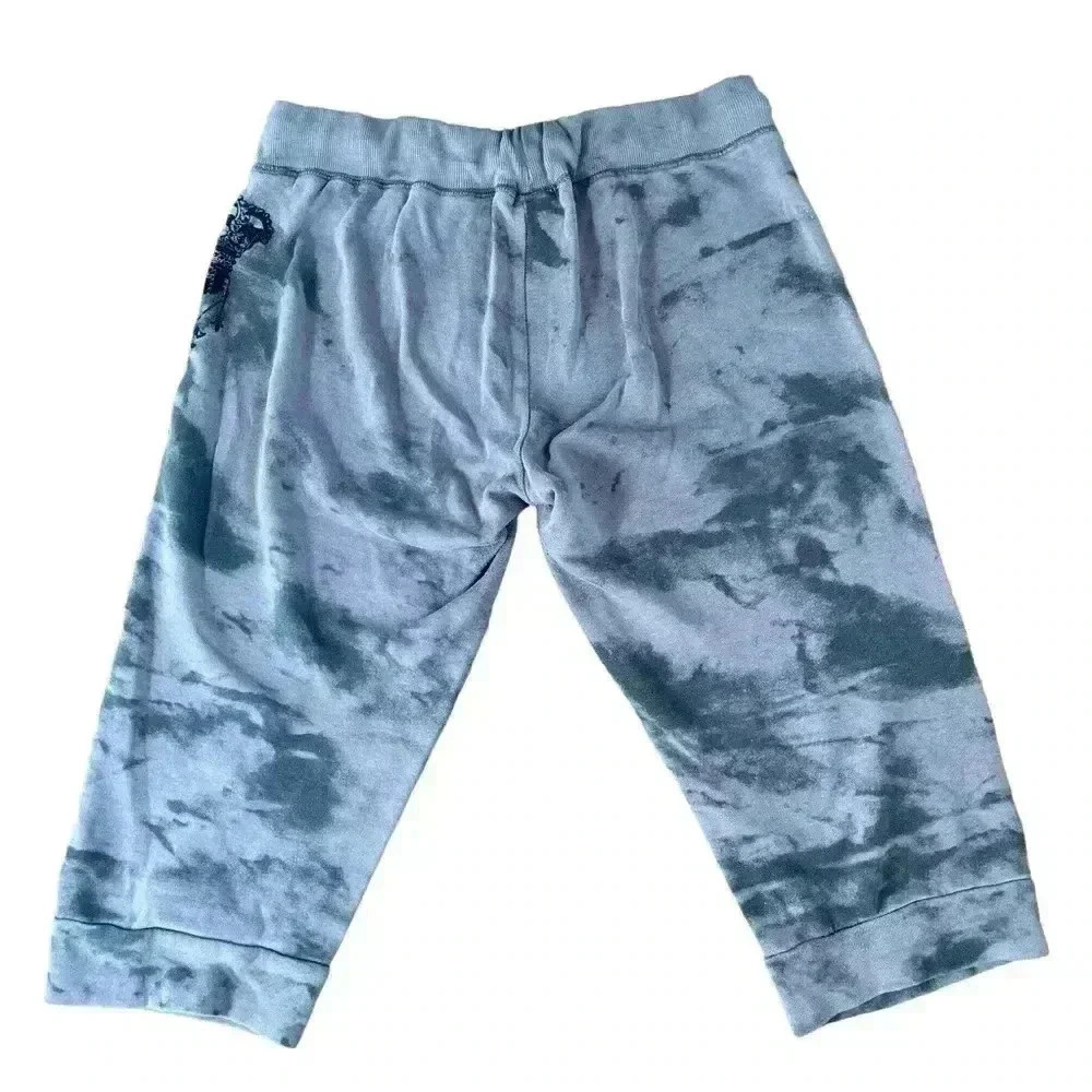 VTG baggy 2000 Y2K Seven lounge low blue gray drawstring capri joggers M - Picture 2 of 4